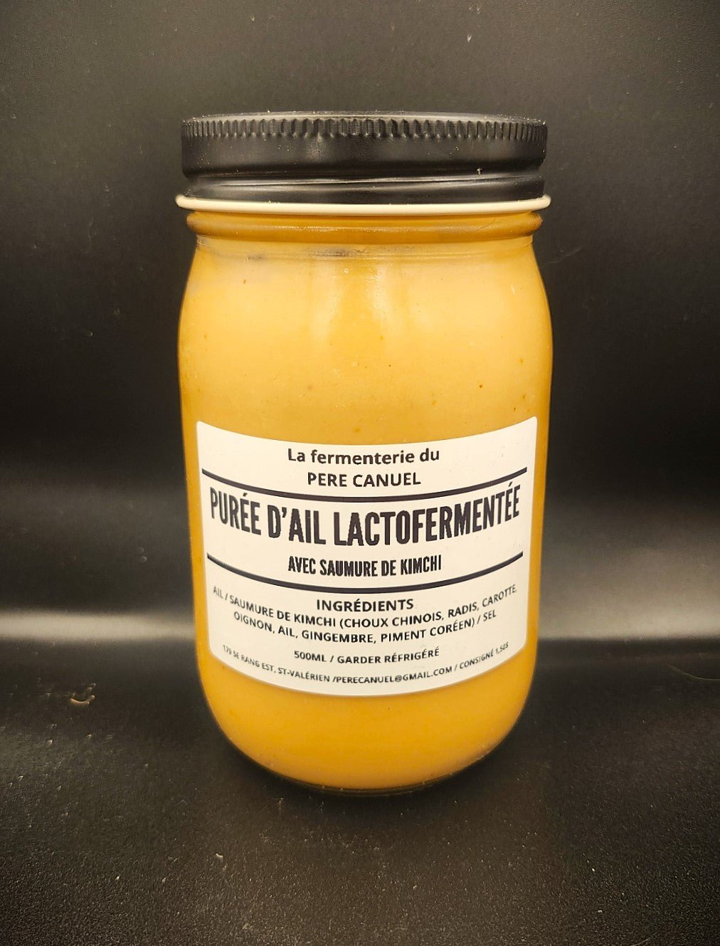 Purée d'ail lacto fermentée à la saumure de kimchi - La fermenterie du père Canuel
