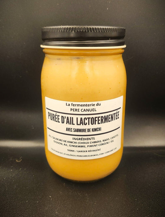 Purée d'ail lacto fermentée à la saumure de kimchi - La fermenterie du père Canuel